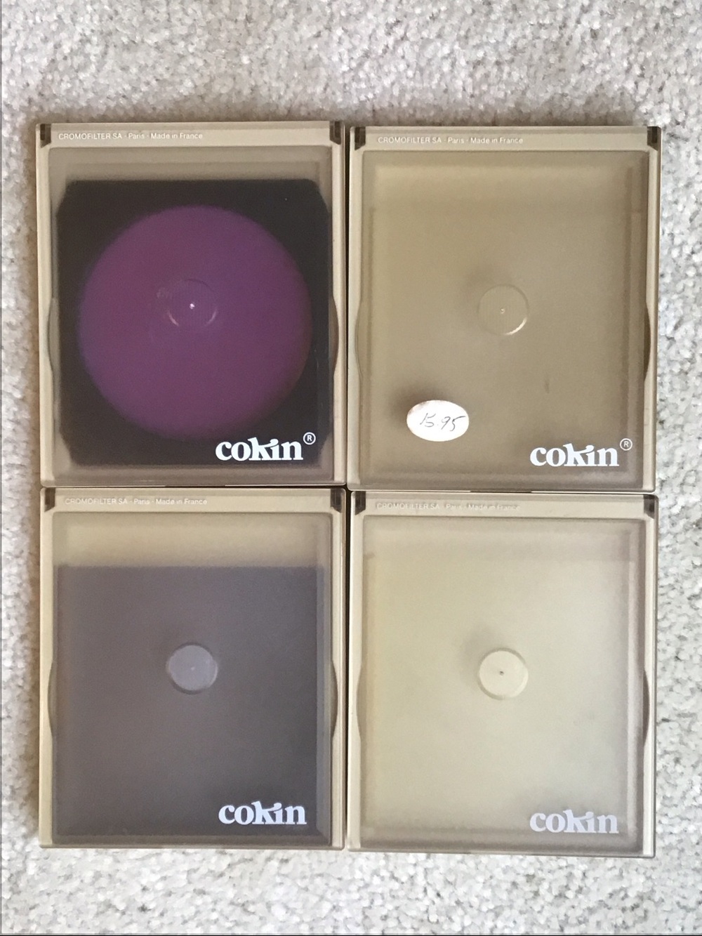 4 Vintage Cokin Cromofilter SA, P 194, P 025, P 083, and P 86 with original case